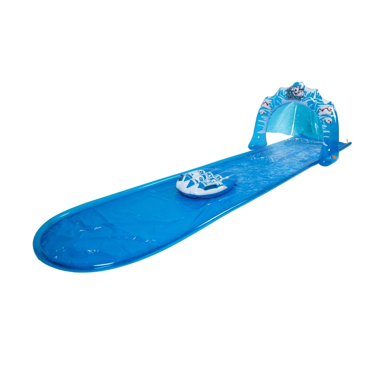 16' Blue and White Inflatable Ice Breaker Lawn Water Slide