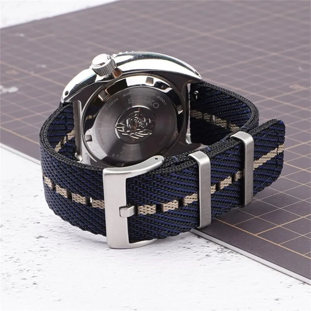 18/20/22/24mm Woven Nylon Strap Stainless Steel Buckle Quick Release Men Women Diagonal Stripe Replacement Watch Band