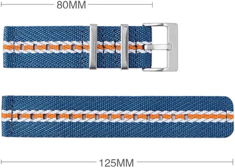18/20/22/24mm Woven Nylon Strap Stainless Steel Buckle Quick Release Men Women Diagonal Stripe Replacement Watch Band