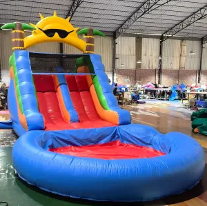 22.5ft Commercial Water Slide for Adults Kids (2 Water Slides&Giant Pool), 100% PVC Inflatable Adult Water Slides with Blower, Giant Inflatable Water Park for Adults Backyard Outdoor, 22.5x11x12ft