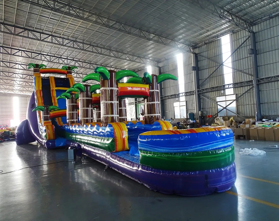 22ft Goombay Single Lane Inflatable Water Slide With Slip & Slide