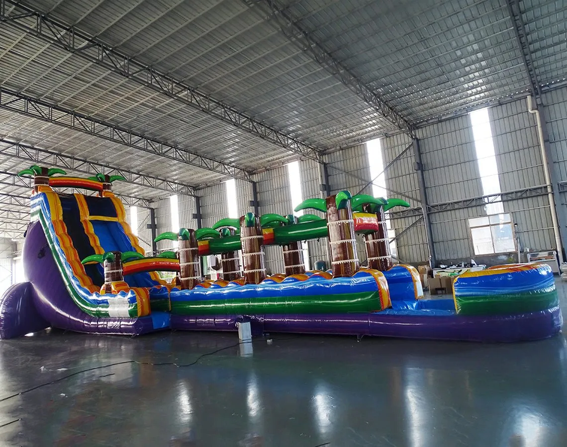 22ft Goombay Single Lane Inflatable Water Slide With Slip & Slide