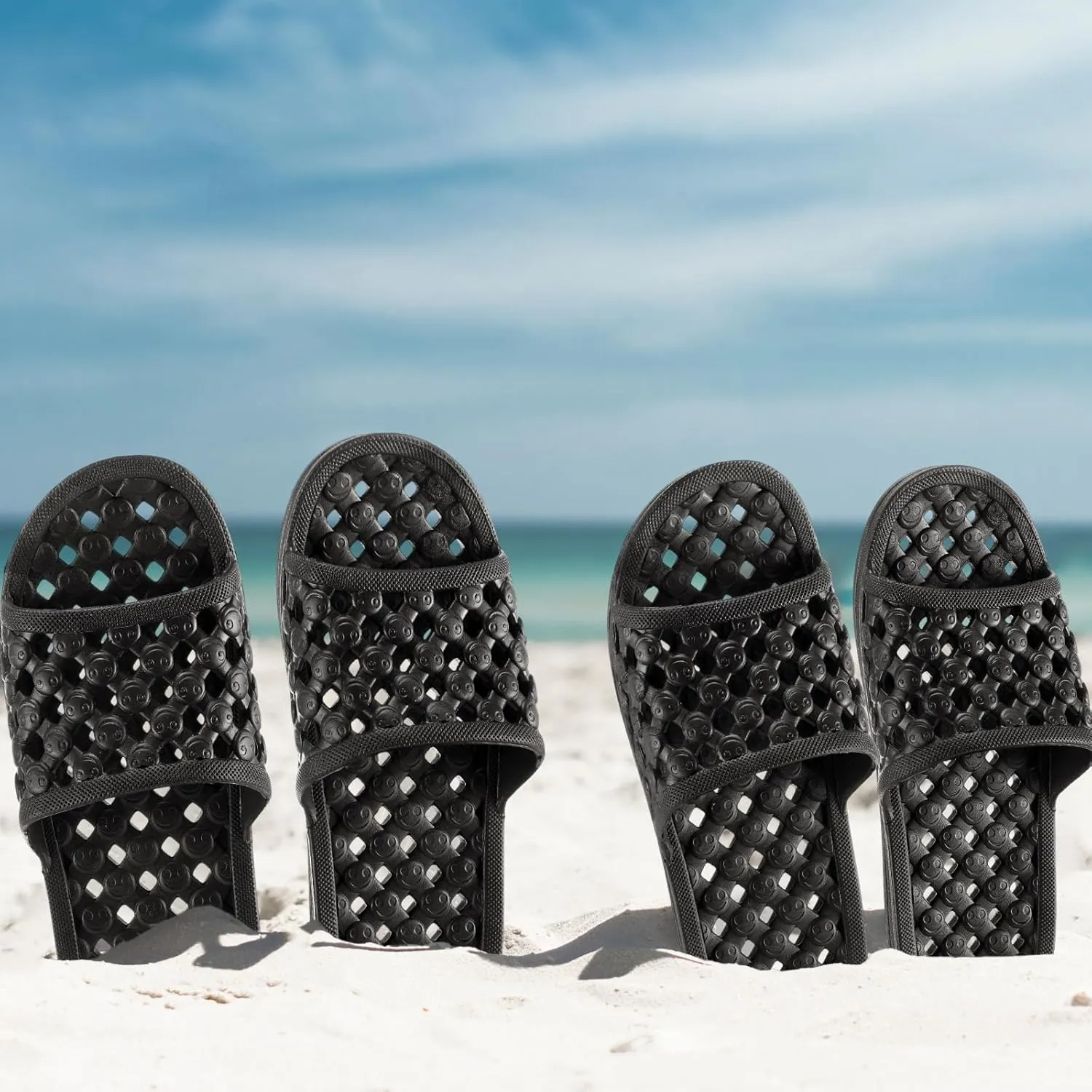 3 Pairs Shower Shoes for Women Quick Dry Non Slip Shower Slippers with Drain Holes for Indoor Outdoor Living Room