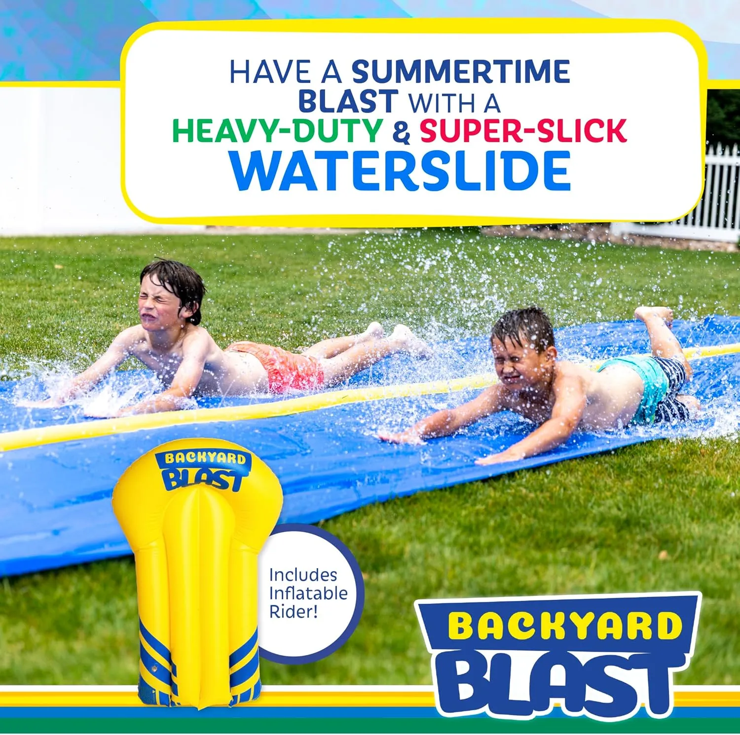30' Waterslide with Splash Zone - Easy to Setup - Extra Thick to Prevent Rips & Tears