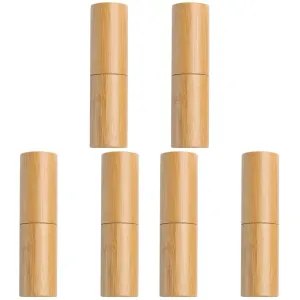3sets Lipstick Tube Empty Containers 3. Bamboo Diy Lip Gloss Simple Design Travel Essential 2pcs*3