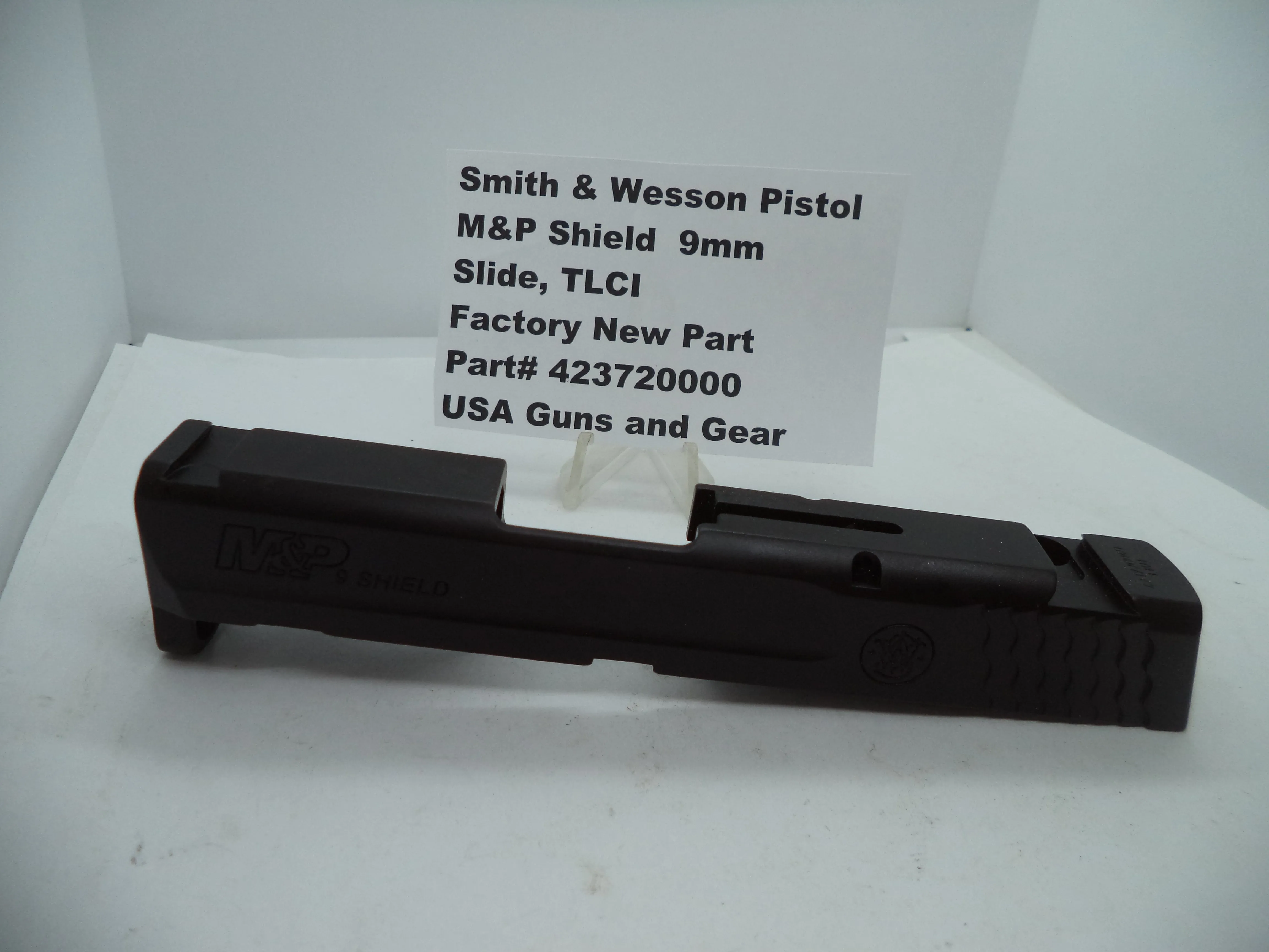 423720000 Smith & Wesson Pistol M&P Shield Slide, Black, TLCI, 9MM