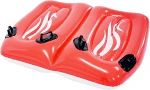 4E's Novelty 2 Person Inflatable Body Board with Handles for Water Slides for Kids & Adult, Double Blow Up Boogie Board for The Beach Pool, Surfboard Surf Wave Floating Float