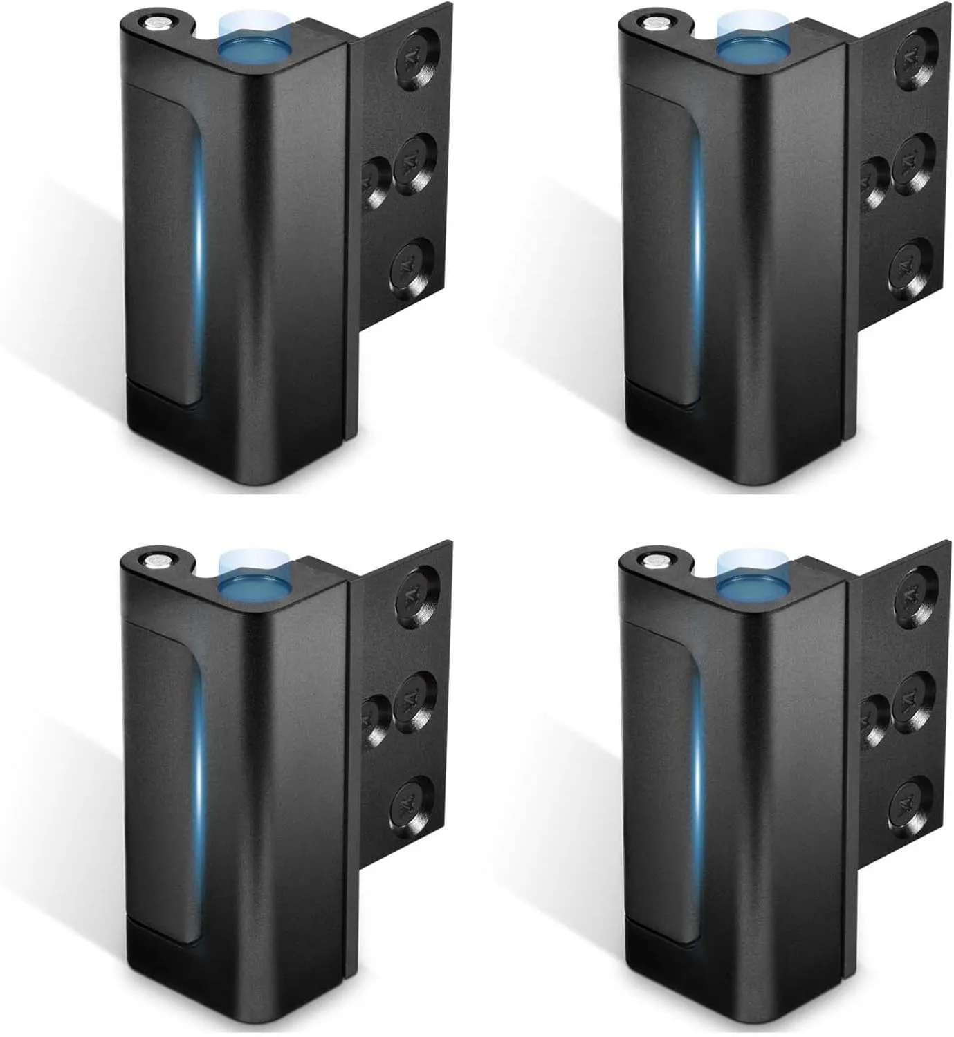 4Pack Home Security Door Reinforcement Lock, Childproof Safety Door Lock Latch Inside Stopper, Add High Security to Prevent Home Unauthorized Entry, Aluminum Construction Finish Black