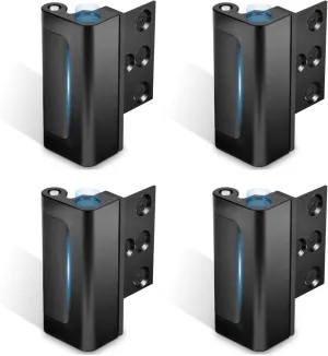4Pack Home Security Door Reinforcement Lock, Childproof Safety Door Lock Latch Inside Stopper, Add High Security to Prevent Home Unauthorized Entry, Aluminum Construction Finish Black