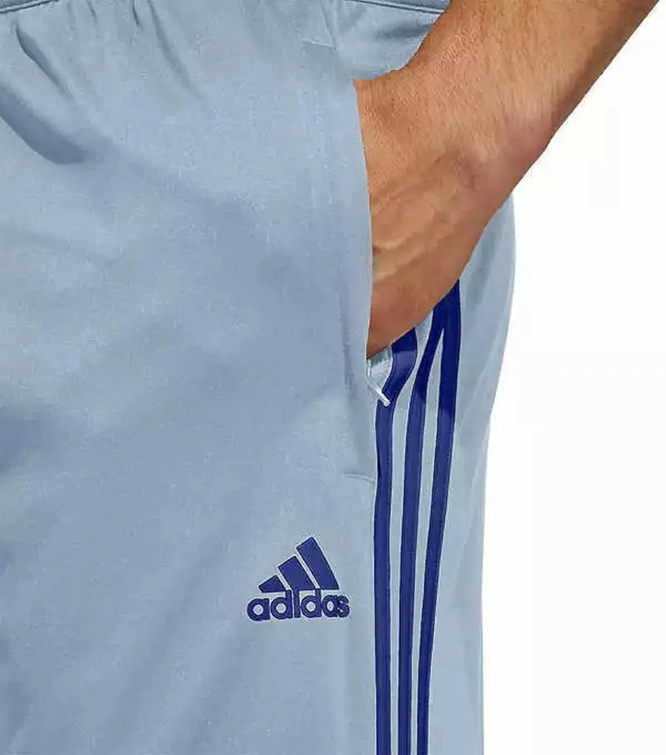 Adidas Men's 3 Stripes Short with Side Zipper Pockets
