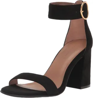Aerosoles Women's Lawrence Heeled Sandal, Black Faux Suede, 12