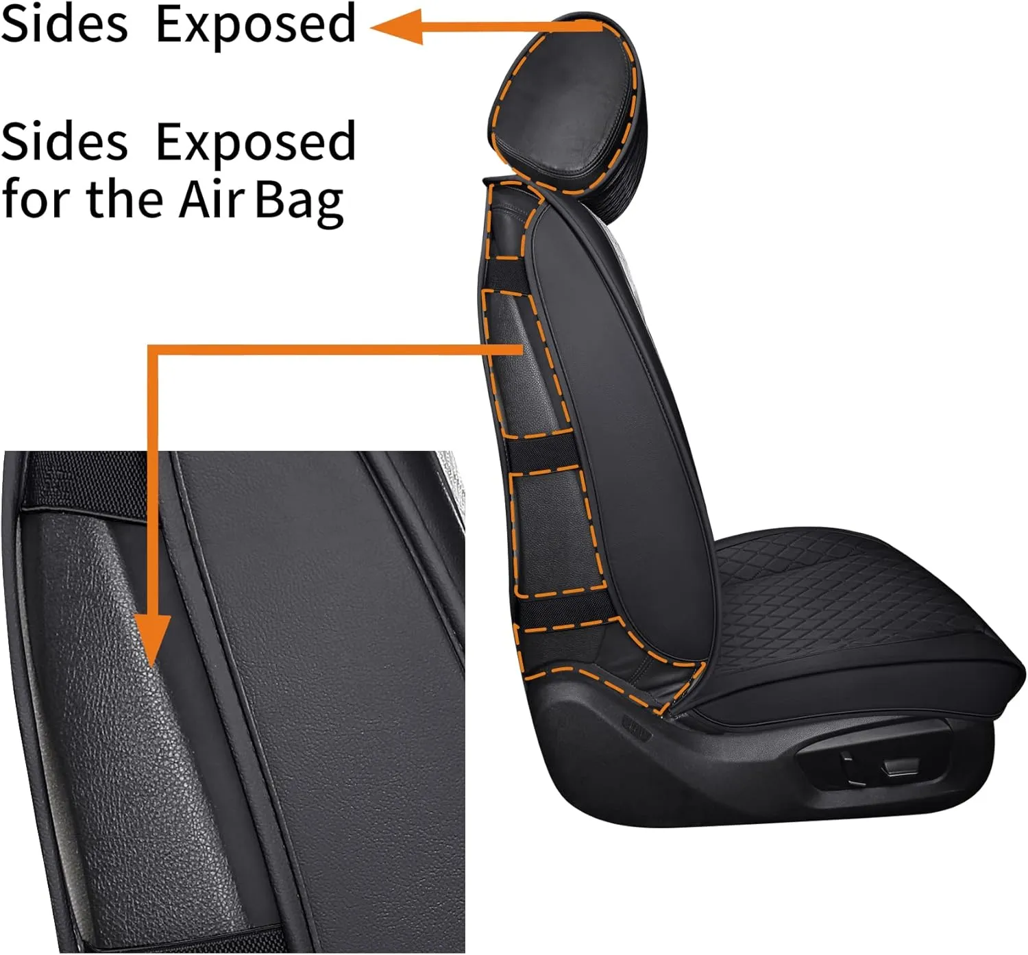 Aierxuan Sparkle Bling Diamond Women Car Seat Covers Waterproof Leather Universal Fit Mazda CX-3 CX-5 Toyota Highlander Jeep Hyundai Elantra Sonata Accent with Split Bench (Full Set, Black)