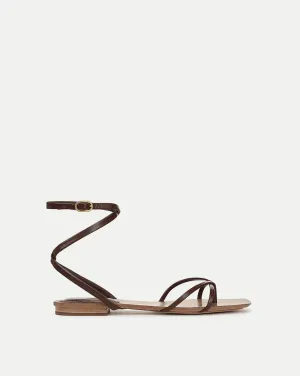 Allegra Leather Ankle-Wrap Sandal