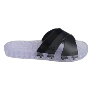 Amalfi - Clear Slide Sandal - Black