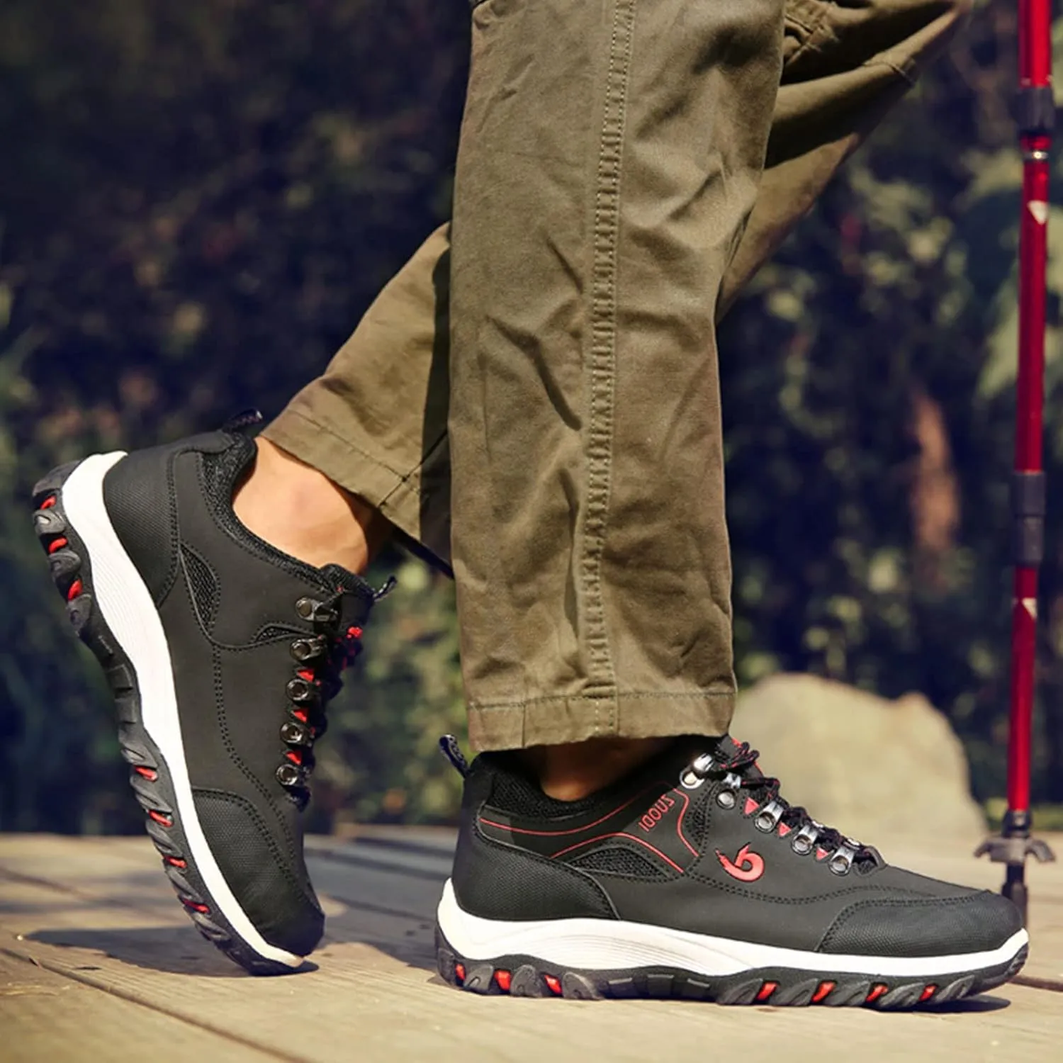 AngryMonkey Men's Outdoor Orthopedic Hiking Shoes,Lightweight Comfy Breathable Non-Slip Height Travel Walking Fashion Sneakers