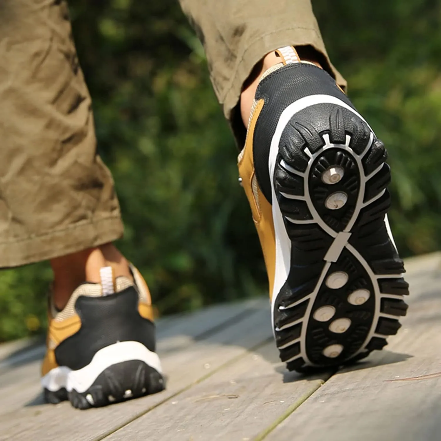 AngryMonkey Men's Outdoor Orthopedic Hiking Shoes,Lightweight Comfy Breathable Non-Slip Height Travel Walking Fashion Sneakers
