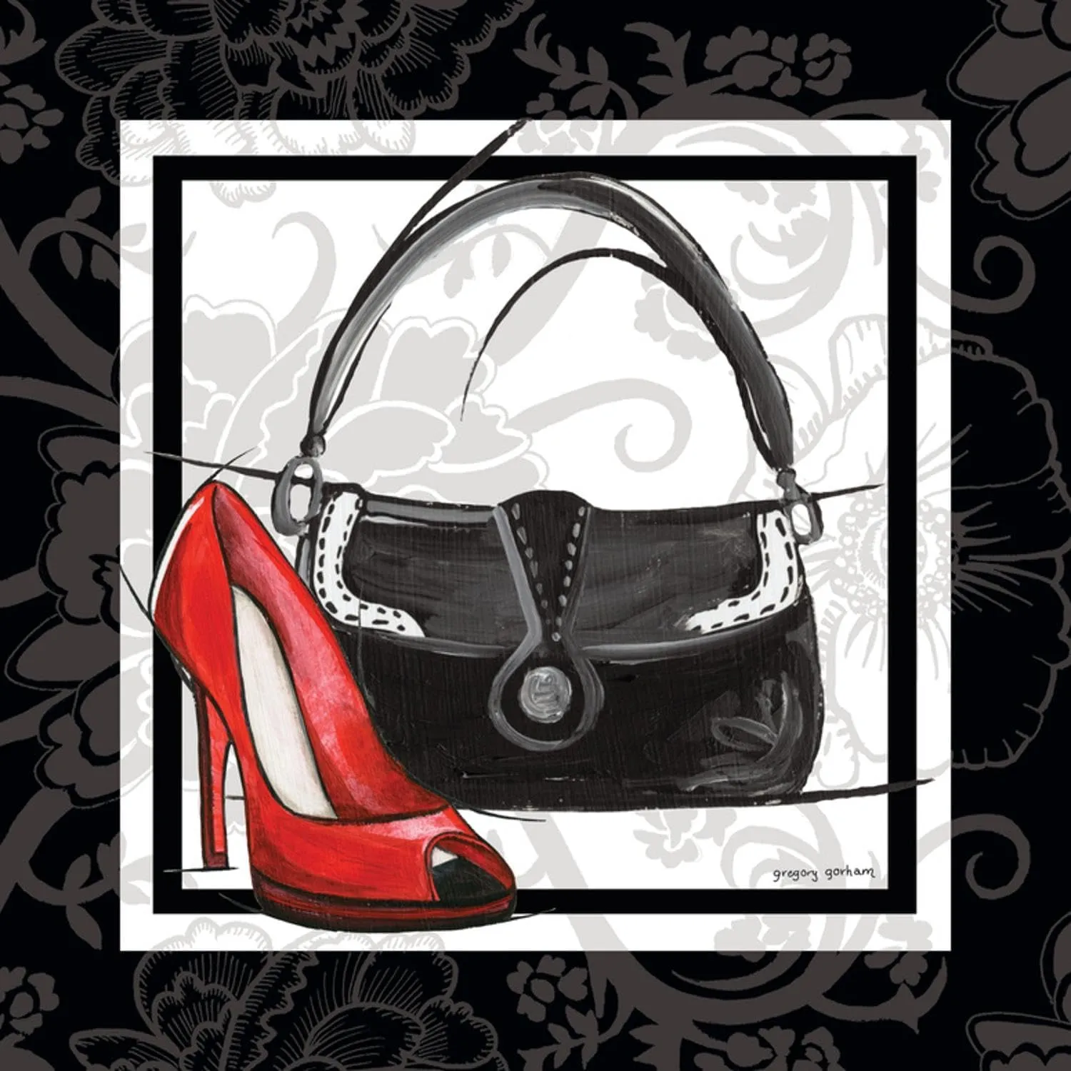 ART.COM Wall Art Print Purse and Shoe II by Gregory Gorham, 24" x 24"