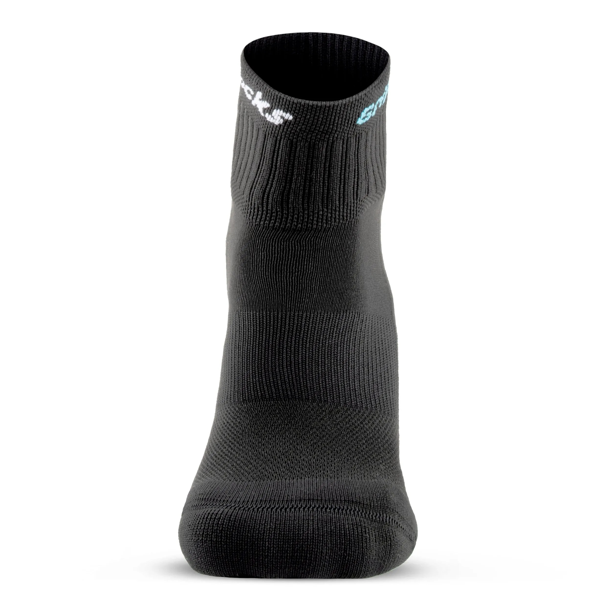 Athletic Socks with Grips - 1/4 Crew - Black