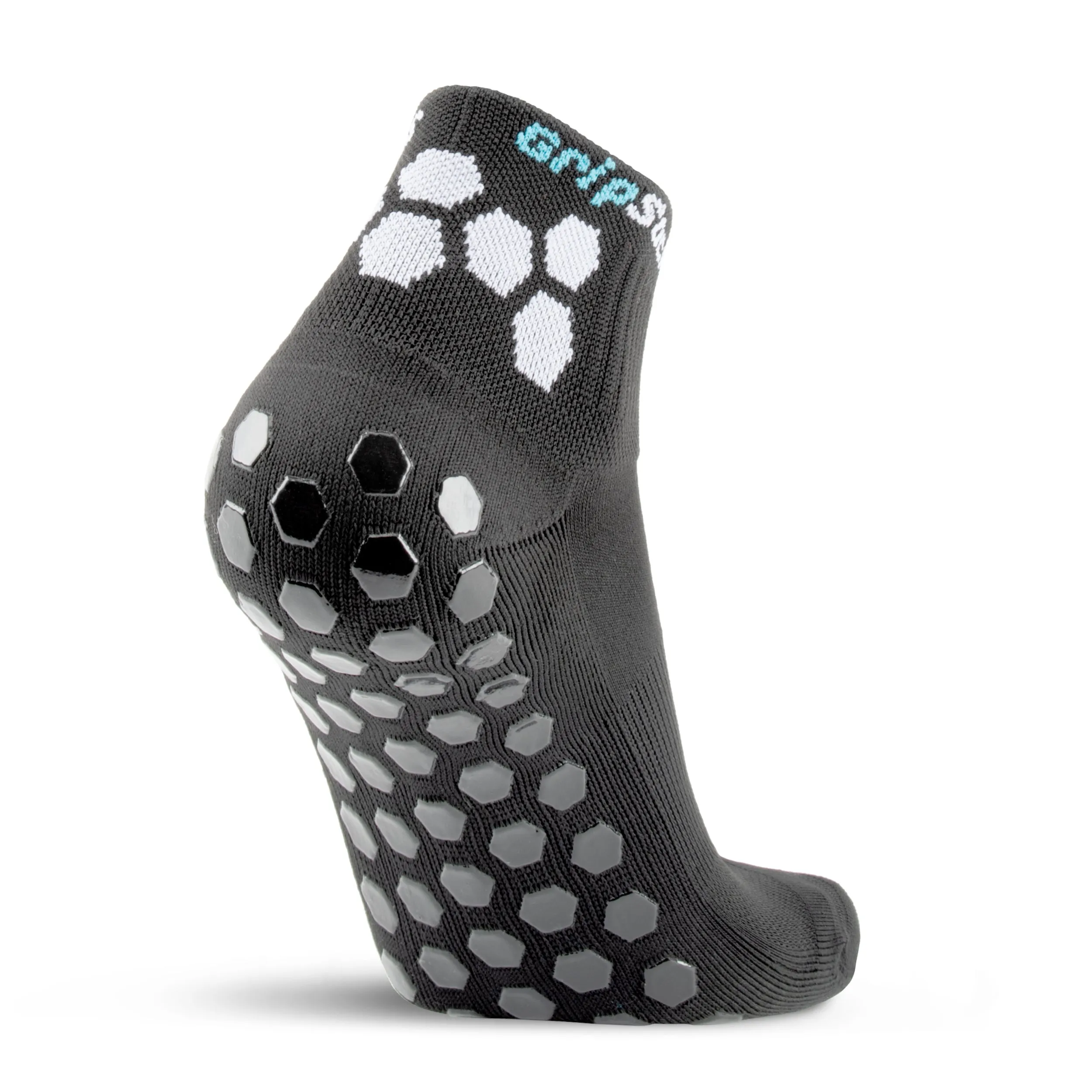 Athletic Socks with Grips - 1/4 Crew - Black