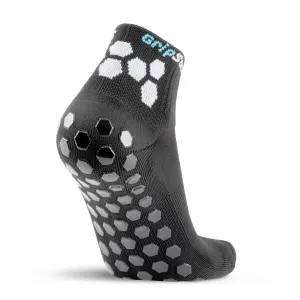Athletic Socks with Grips - 1/4 Crew - Black