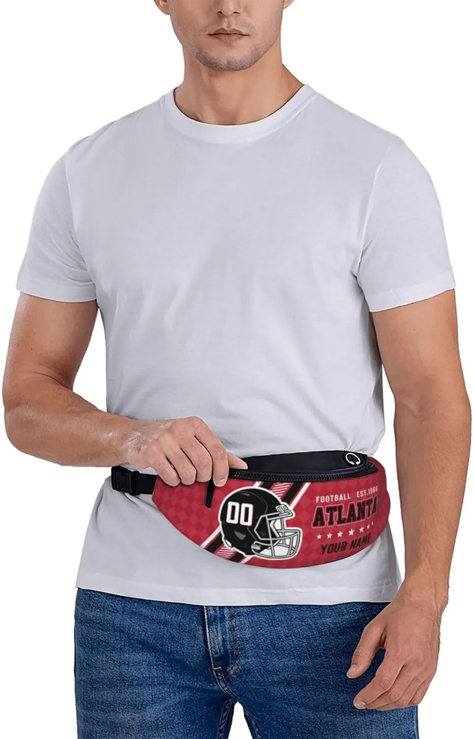 Atlanta Waist Bag Adjustable Football Belt Bag Personalized Custom Fanny Pack Sports Hiking Running Belt Waist Pack for Women Men Fans Gifts