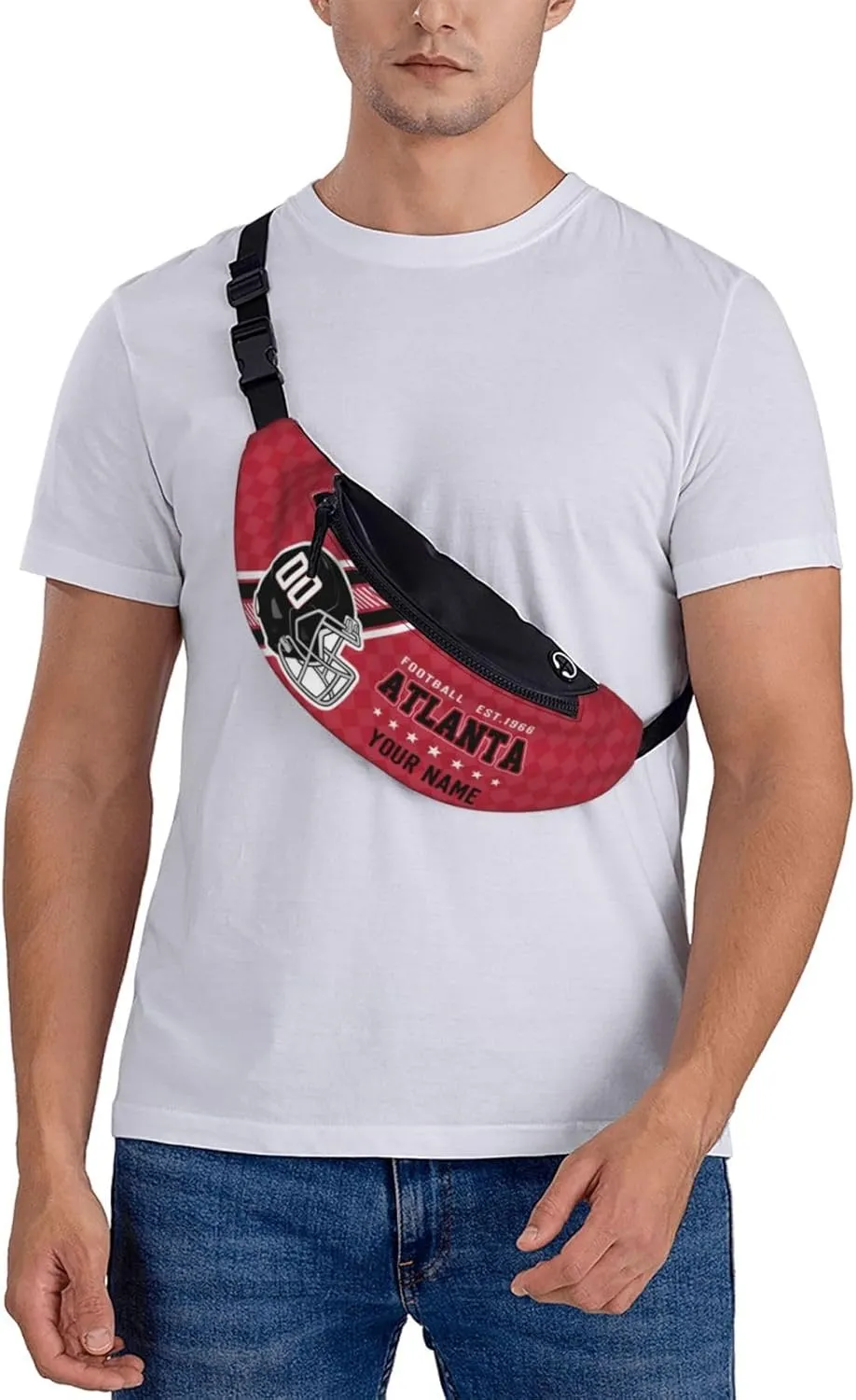 Atlanta Waist Bag Adjustable Football Belt Bag Personalized Custom Fanny Pack Sports Hiking Running Belt Waist Pack for Women Men Fans Gifts