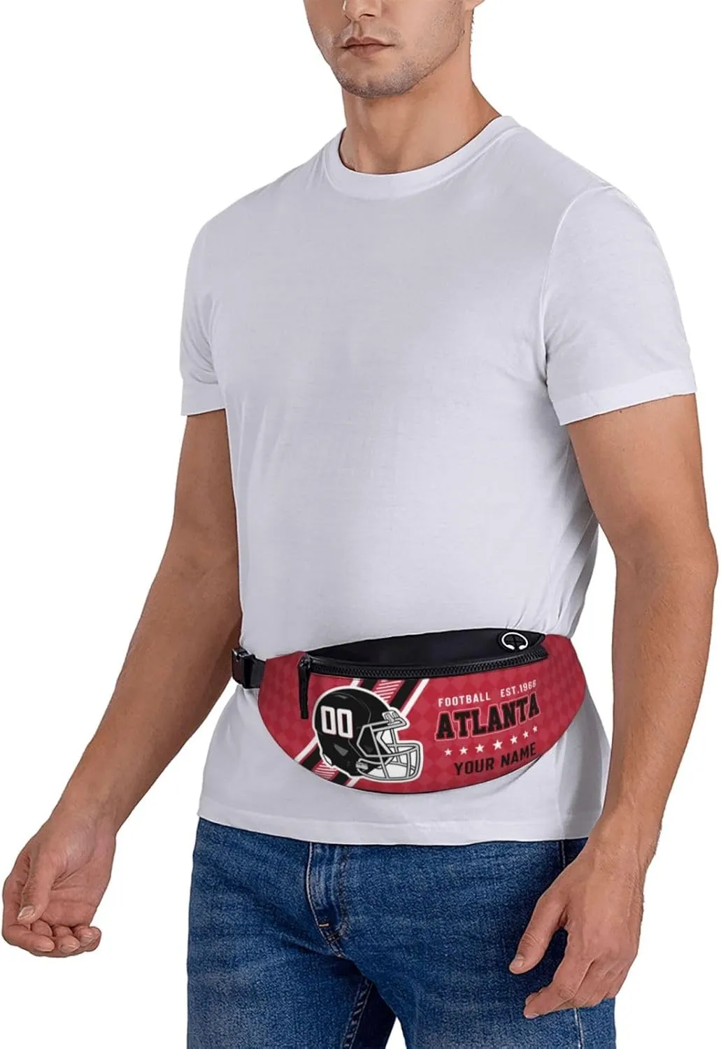 Atlanta Waist Bag Adjustable Football Belt Bag Personalized Custom Fanny Pack Sports Hiking Running Belt Waist Pack for Women Men Fans Gifts