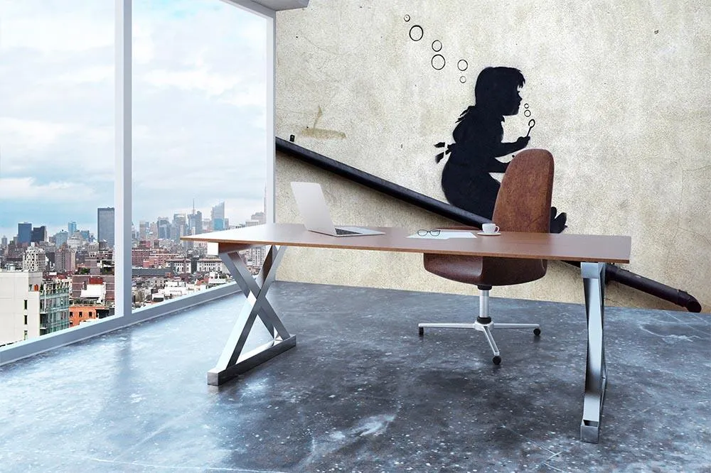 Banksy Bubble Slide Girl Wall Mural Wallpaper