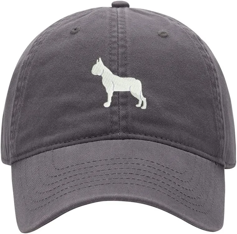 Baseball Cap Men Boston Terrier Embroidered Washed Cotton Dog Hat Baseball Caps