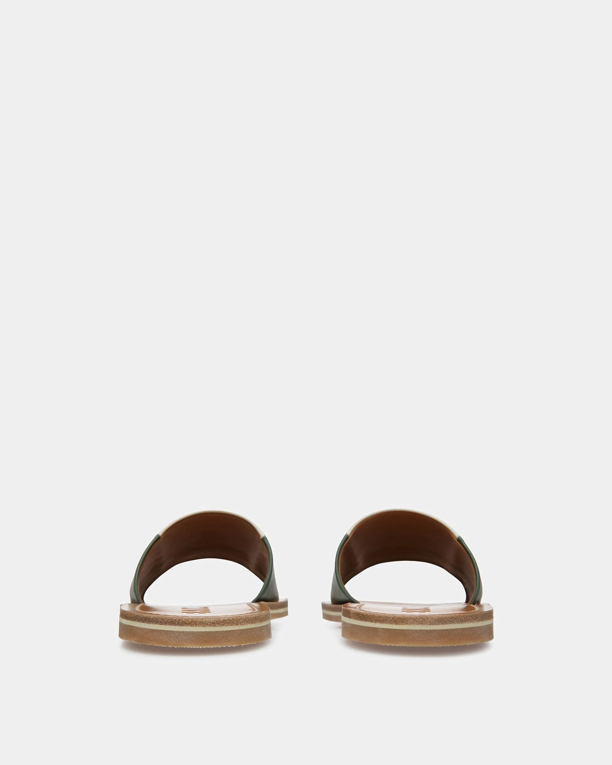 Bianka Leather Slides In Sage And Bone