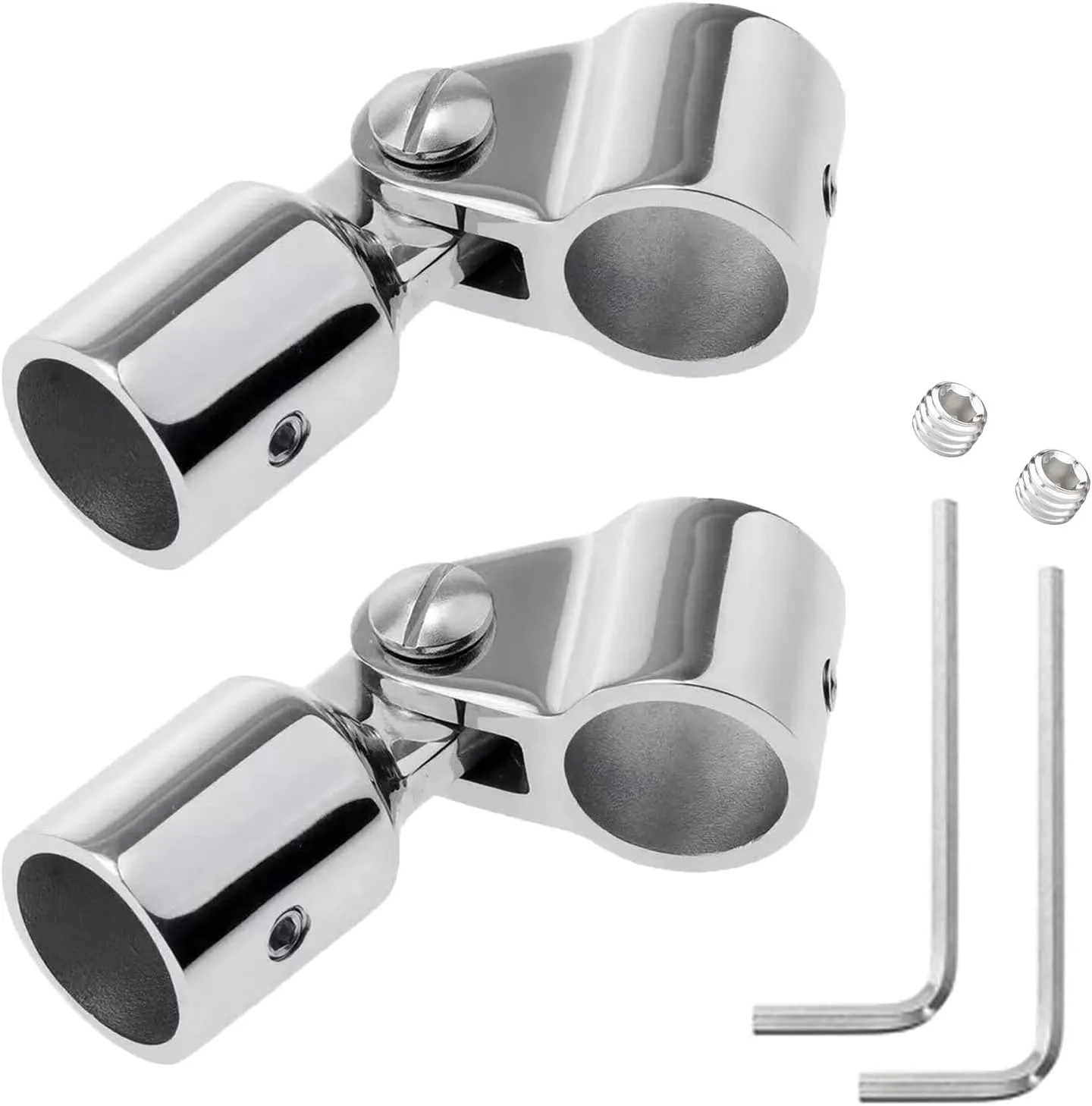 Bimini Top Hardware, 2 Pairs Eye End Caps and Jaw Slide 316 Stainless Steel Boat Canopy Fittings Replacement Parts