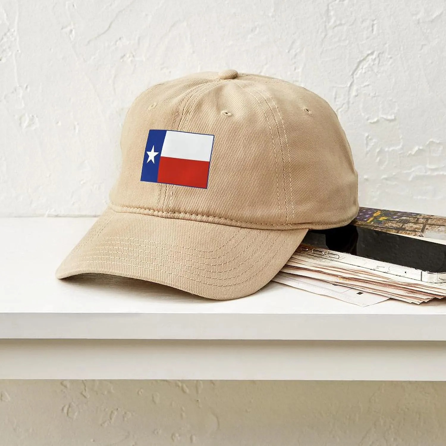 CafePress Texas Retro State Flag Black Cap Black Baseball Cap