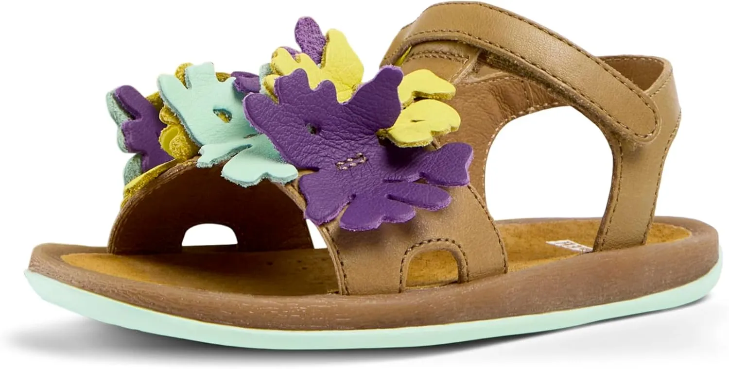 Camper Kids Girls Fashion T-Strap Sandal, Multicolor 001 TWS, 9.5 Little Kid