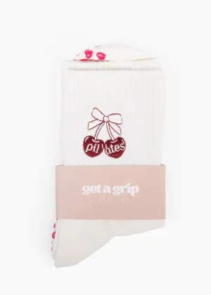 Cherry Pilates Grip Socks