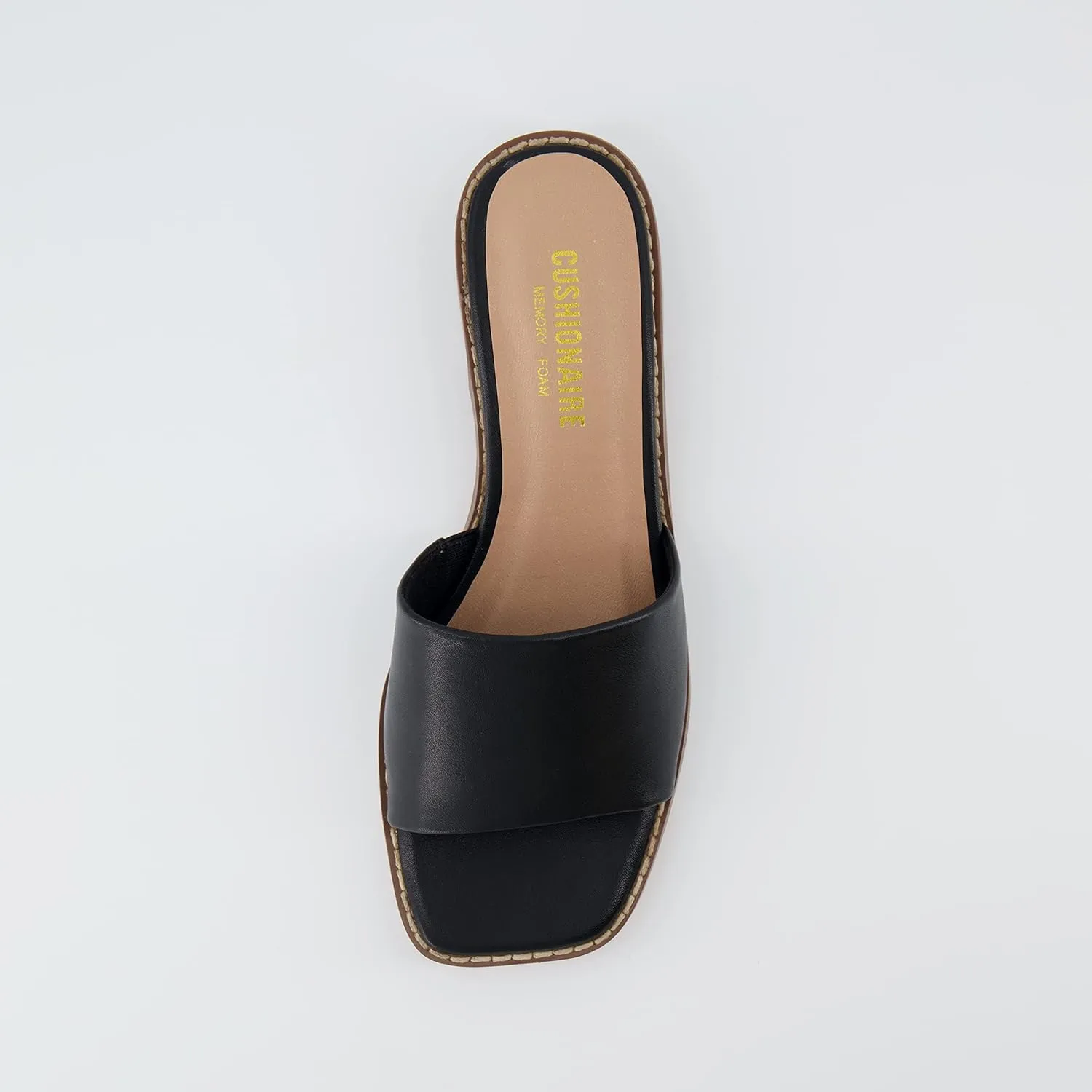 CUSHIONAIRE Women's Sage low block heel slide sandal  Memory Foam and Wide Widths Available