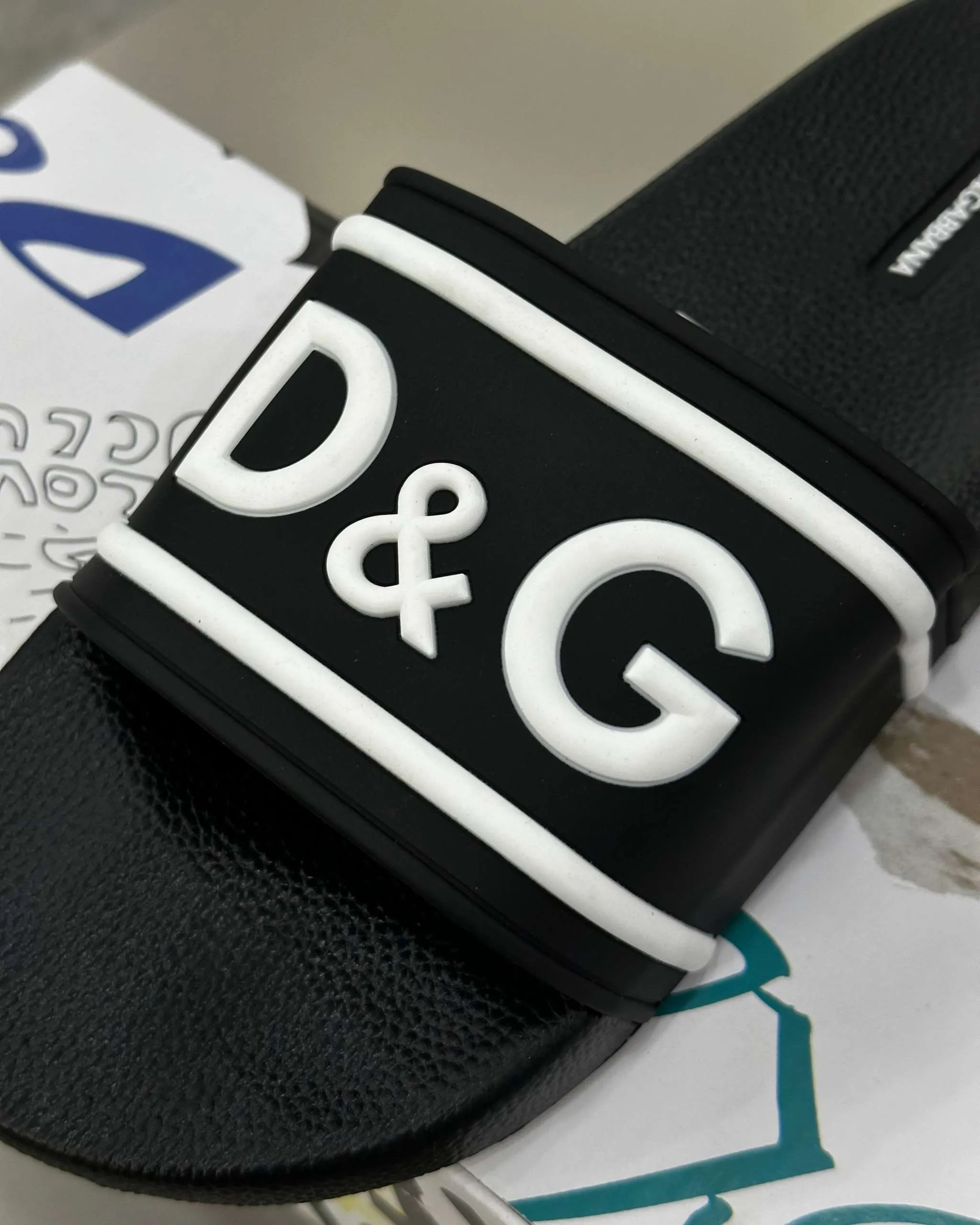 D&G Beachwear Sliders Black