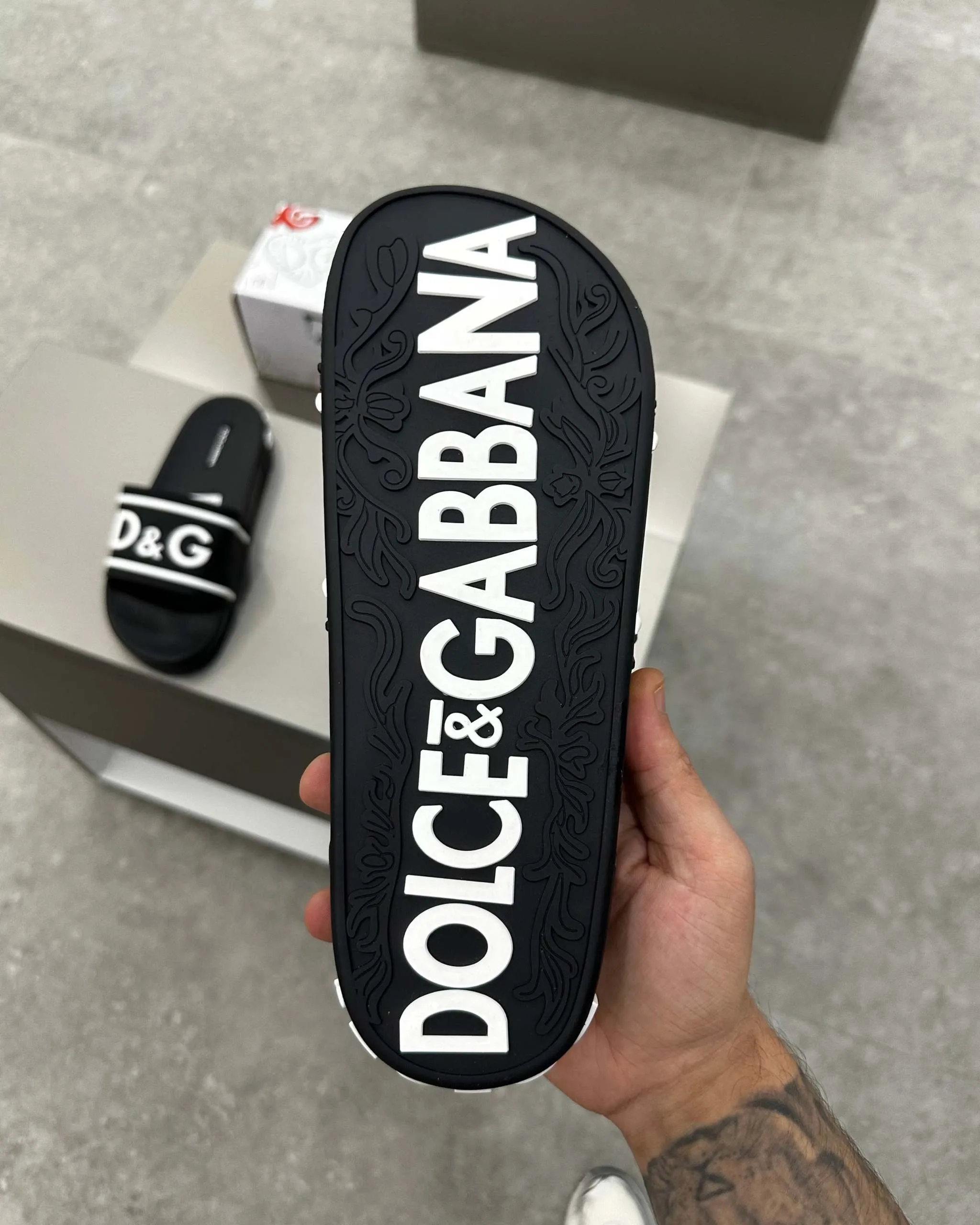 D&G Beachwear Sliders Black