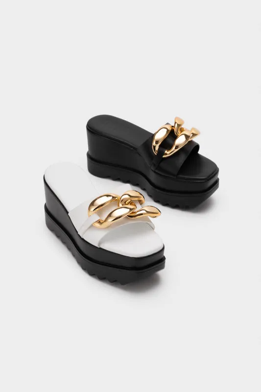DANA CHAIN EMBELISHED WEDGE SLIDE