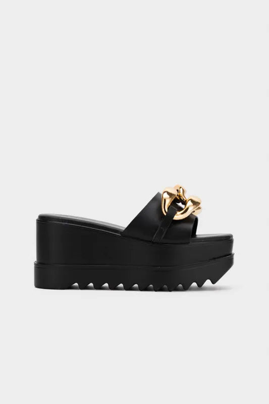 DANA CHAIN EMBELISHED WEDGE SLIDE