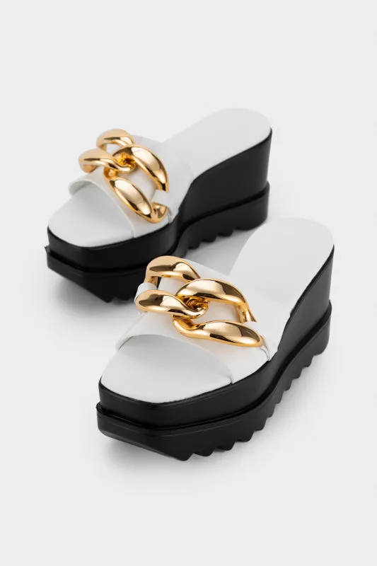 DANA CHAIN EMBELISHED WEDGE SLIDE