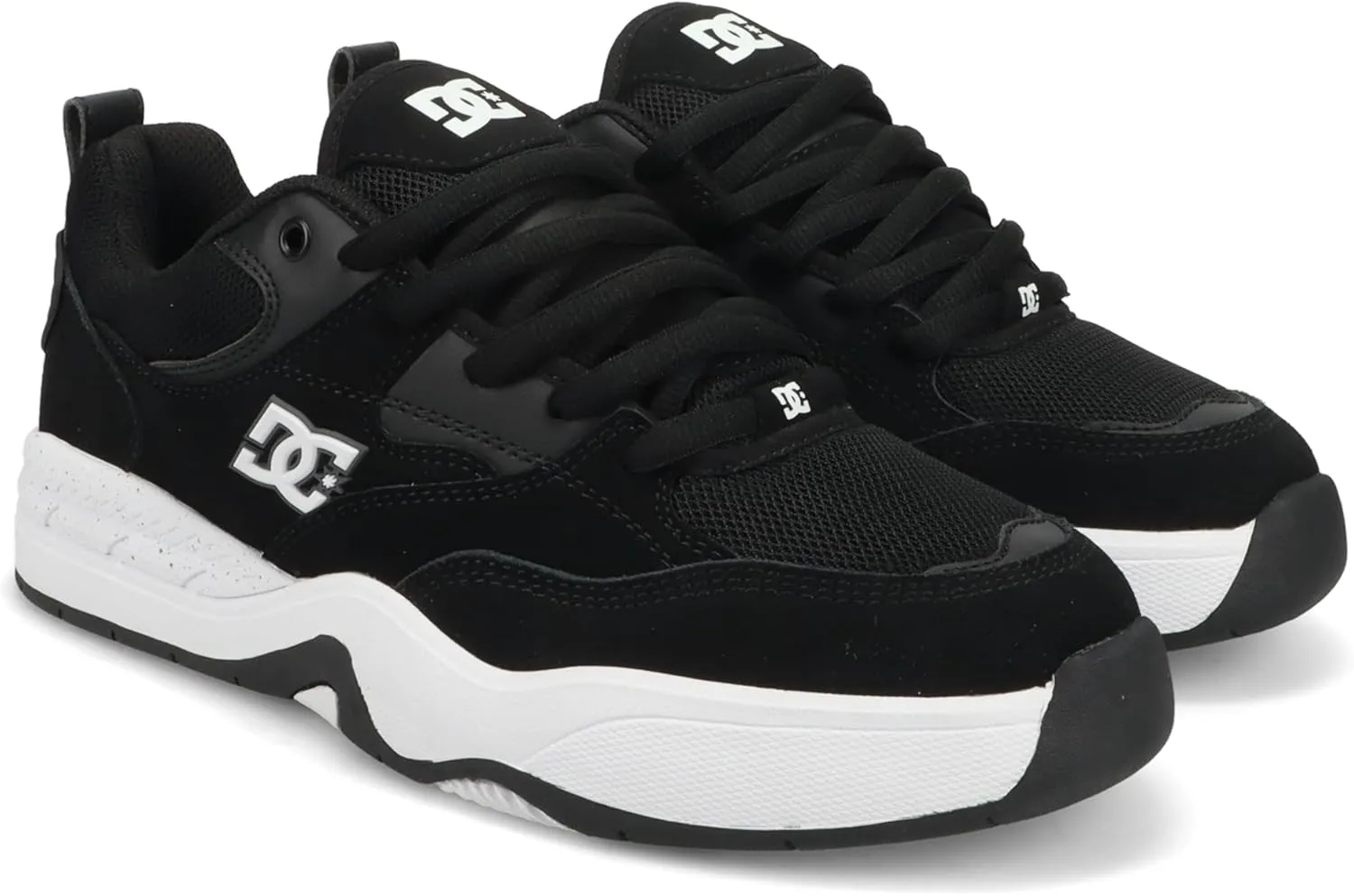 DC Men's Ascend Skate Shoe, Black/Black/White, 4.5