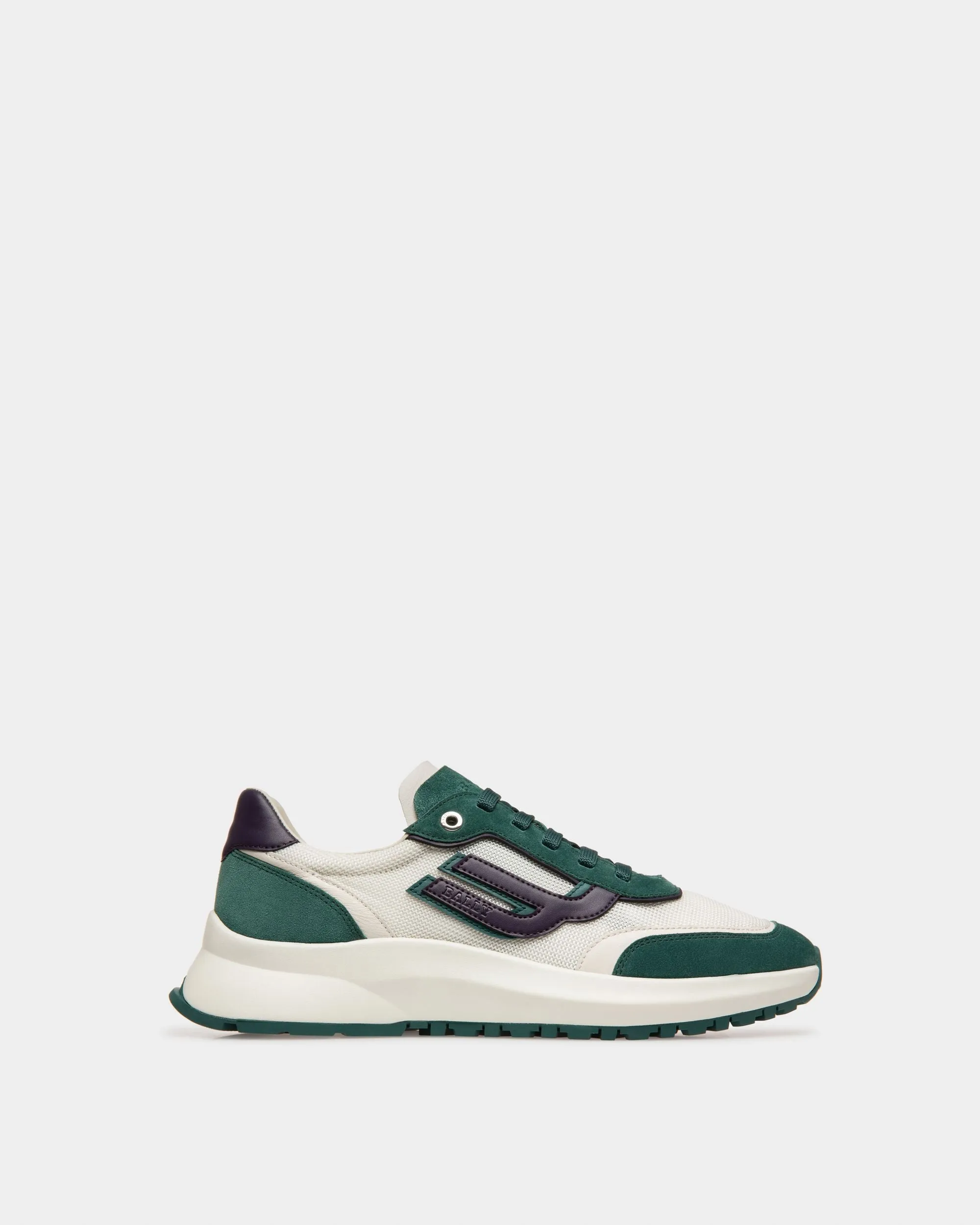 Demmy Mesh & Leather Sneakers In Green & White