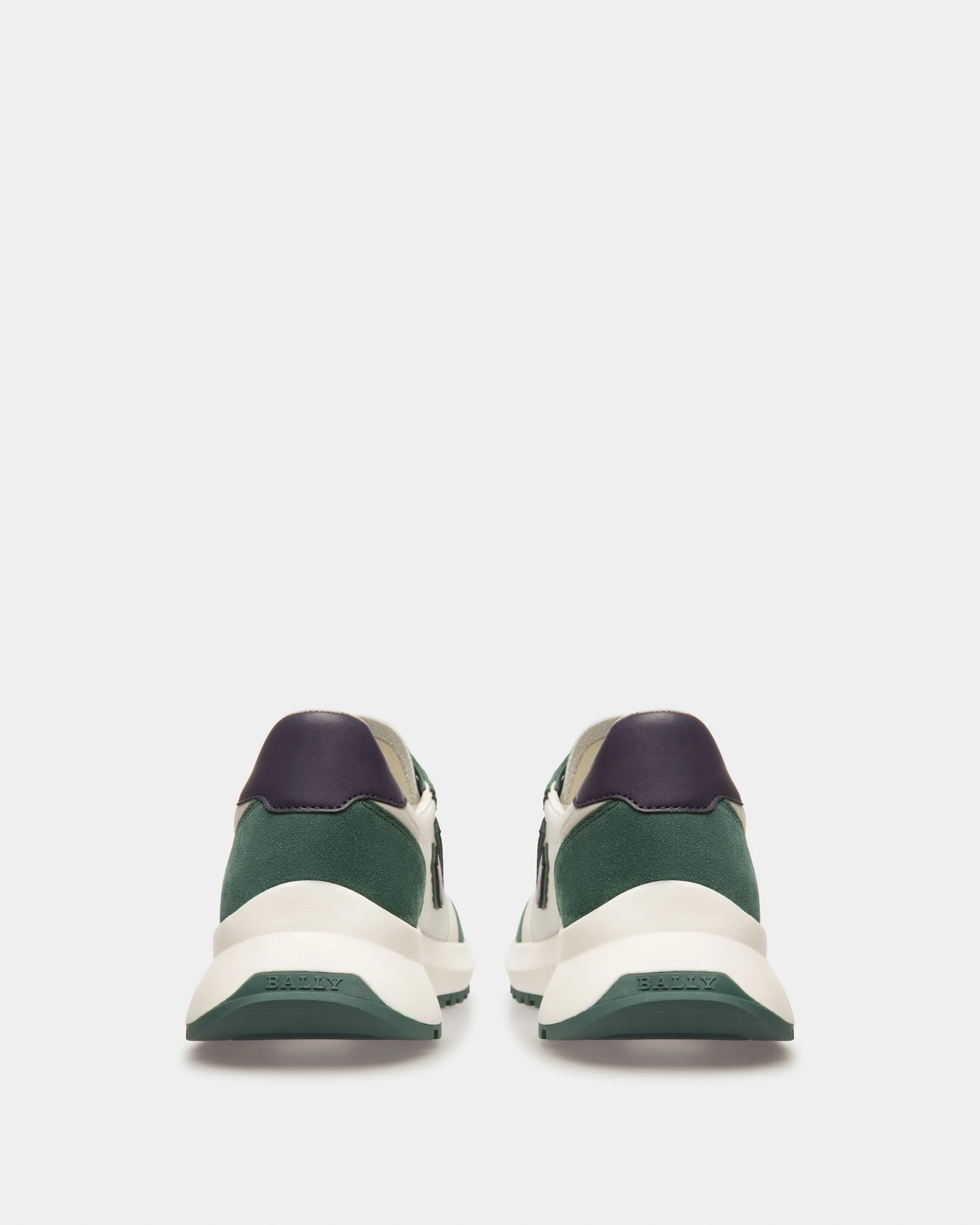 Demmy Mesh & Leather Sneakers In Green & White