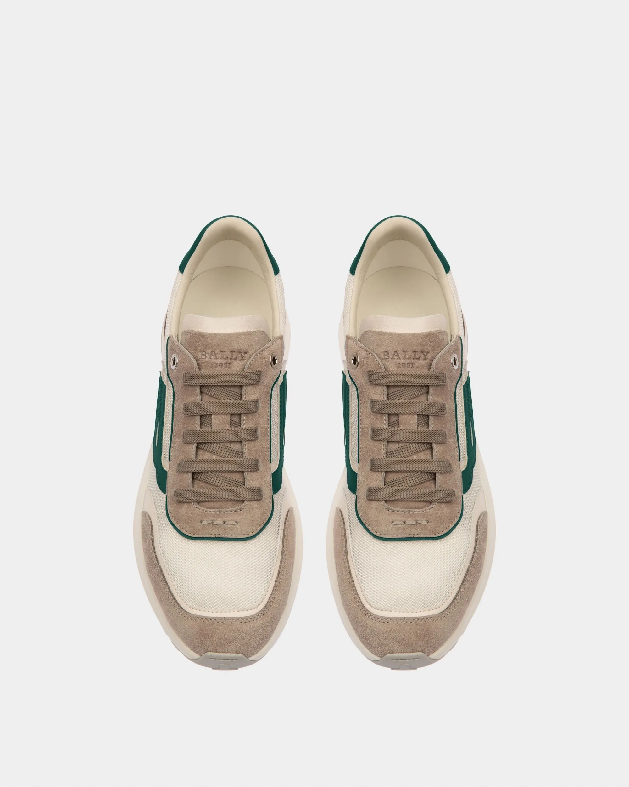 Demmy Mesh And Leather Sneakers In White And Grey