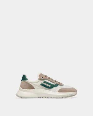 Demmy Mesh And Leather Sneakers In White And Grey