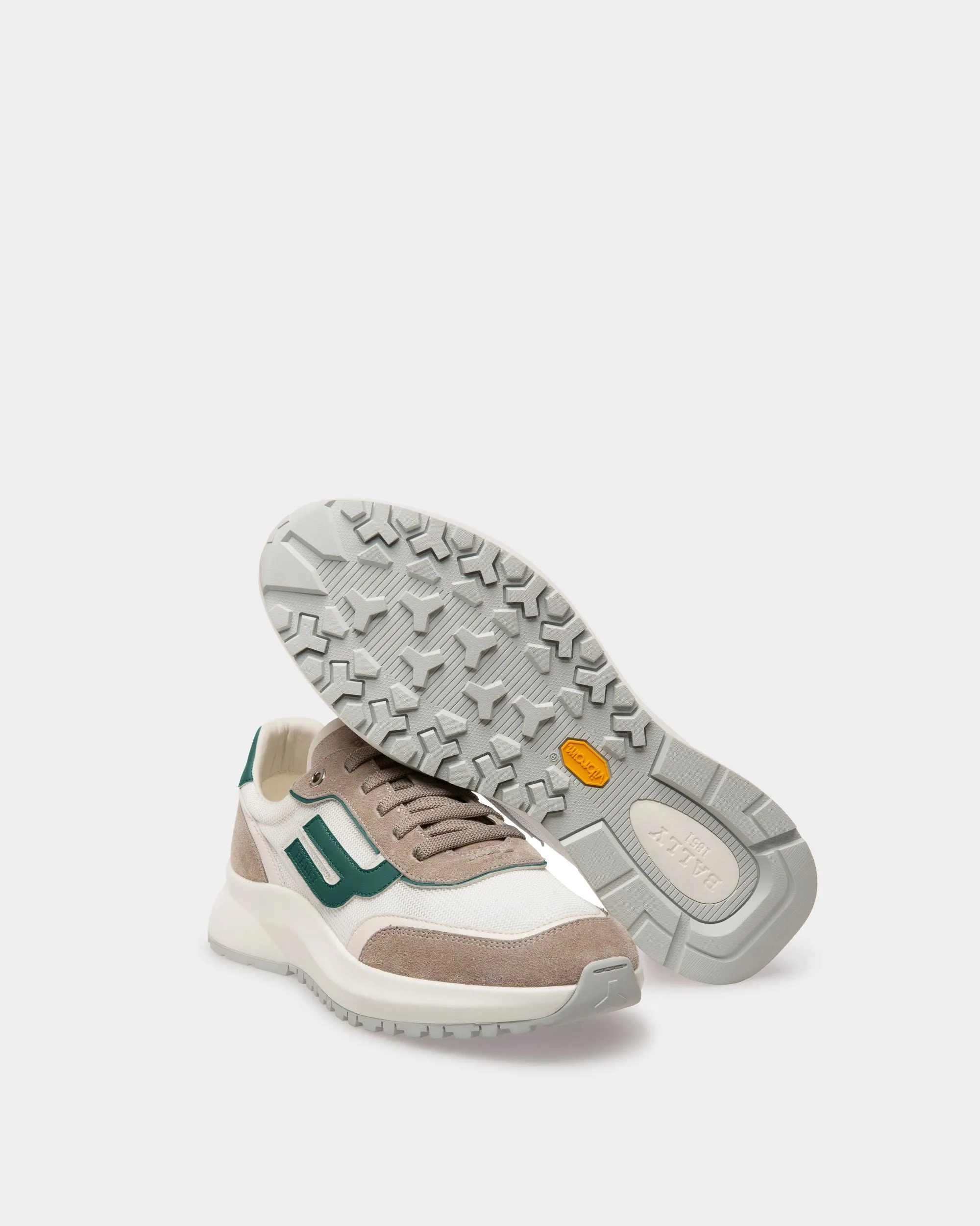 Demmy Mesh And Leather Sneakers In White And Grey