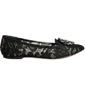Dolce Popular choice Shoes Ballet Crystal Lace Gabbana Loafer Modern & Flats Black