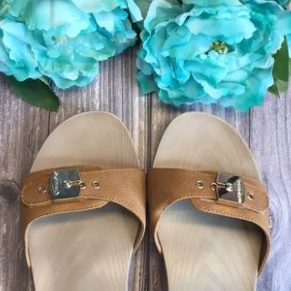 DR. SCHOLL'S Classic Brown Slide Sandals 10M