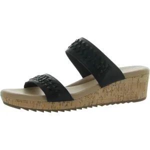 Easy Spirit Womens Lillia Cork Open Toe Slide Sandals Black 8 Medium (B,M)