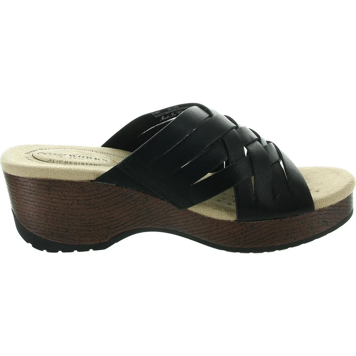 Easy Works by Easy Street Womens Strappy  Slide Sandals